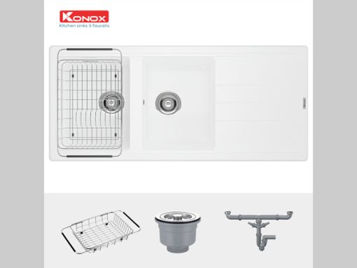 CHẬU RỬA CHÉN KONOX GRANITE SINK PHOENIX 1160 SILVER - 3