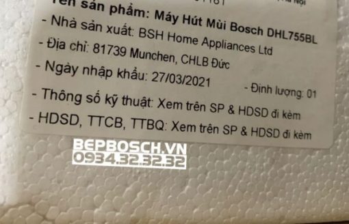 MÁY HÚT MÙI BOSCH HMH.DHL755BL|SERIE 4 - 55