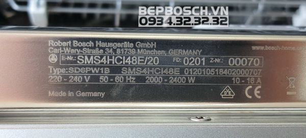 MÁY RỬA BÁT ĐỘC LẬP BOSCH HMH.SMS4HCI48E MADE IN GERMANY MODEL 2022 - 102