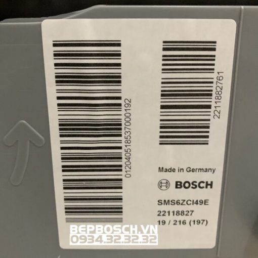 MÁY RỬA BÁT BOSCH SMS6ZCI49E SERI 6 SẤY ZEOLITE NHẬP KHẨU ĐỨC - 21