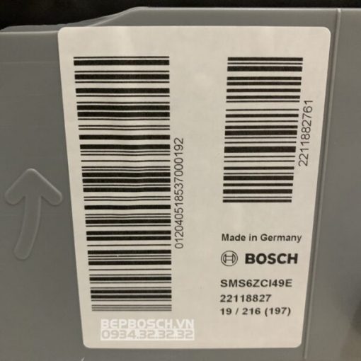 MÁY RỬA BÁT BOSCH SMS6ZCI49E SERI 6 SẤY ZEOLITE NHẬP KHẨU ĐỨC - 89