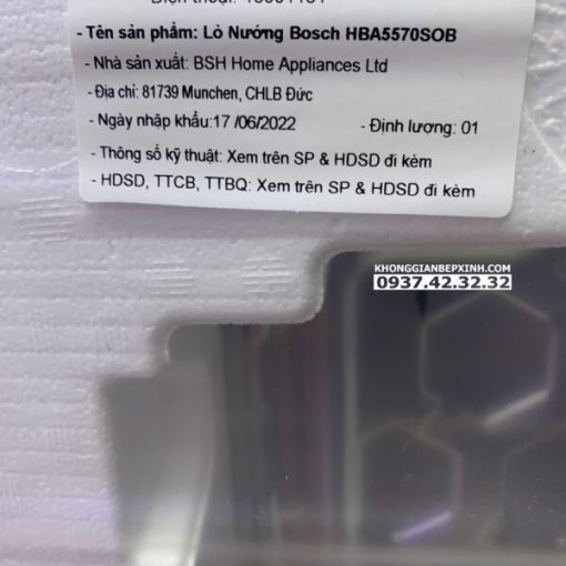 LÒ NƯỚNG ÂM TỦ BOSCH TGB.HBA5570S0B - SERIE 6 - 7