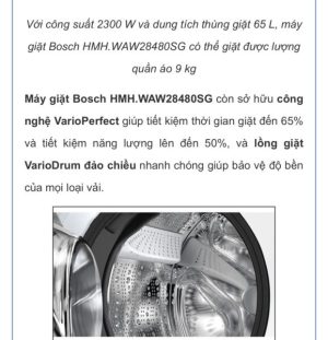 Máy giặt BOSCH HMH.WAW28480SG|Serie 8 - 228