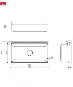 Chậu rửa bát Konox KN7644SU DEKOR - 40 Chậu rửa bát Konox KN7644SU DEKOR