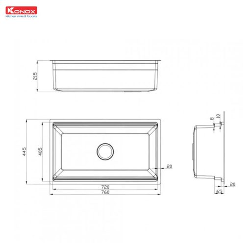 Chậu rửa bát Konox KN7644SU DEKOR