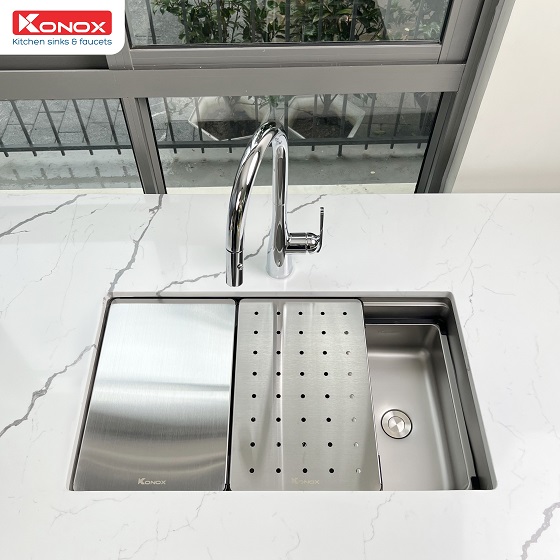 Chậu rửa bát KONOX KN8644SU DEKOR - 32 Chậu rửa bát KONOX KN8644SU DEKOR