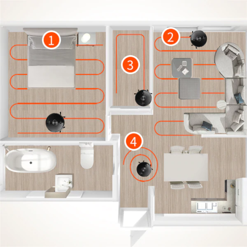 ROBOT HÚT BỤI TỰ ĐỔ RÁC HUBERT HB-A68 PLUS MÀU TRẮNG - CỦA ĐỨC - 5