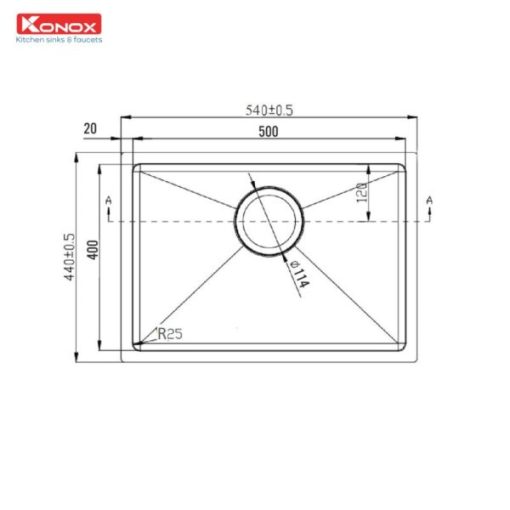 CHẬU RỬA BÁT KONOX KN5444SU - 3