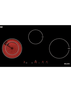 Bếp điện từ 3 vùng nấu Malloca MH-03IRB LB / 2 Vùng từ 1 vùng điện, kính Eurokera
