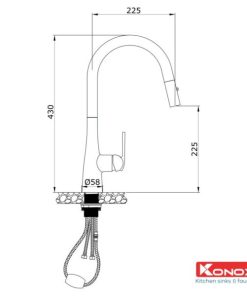 VÒI RỬA BÁT KONOX CURVA CHROME - 14 VÒI RỬA BÁT KONOX CURVA CHROME - 13