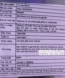 TỦ RƯỢU ĐỘC LẬP BOSCH HMH.KSW38940|SERIE 8 - 277