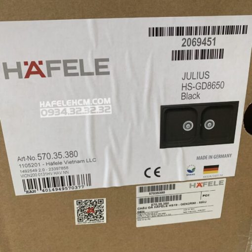CHẬU ĐÁ HAFELE HS19-GEN2R90 MÀU BLACK 570.35.380 - 23