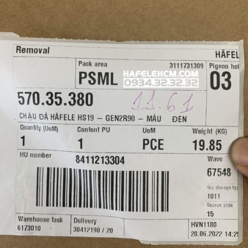 CHẬU ĐÁ HAFELE HS19-GEN2R90 MÀU BLACK 570.35.380 - 35