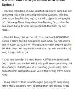 TỦ RƯỢU ĐỘC LẬP BOSCH HMH.KSW38940|SERIE 8 - 315