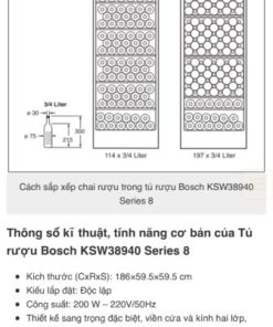 TỦ RƯỢU ĐỘC LẬP BOSCH HMH.KSW38940|SERIE 8 - 319