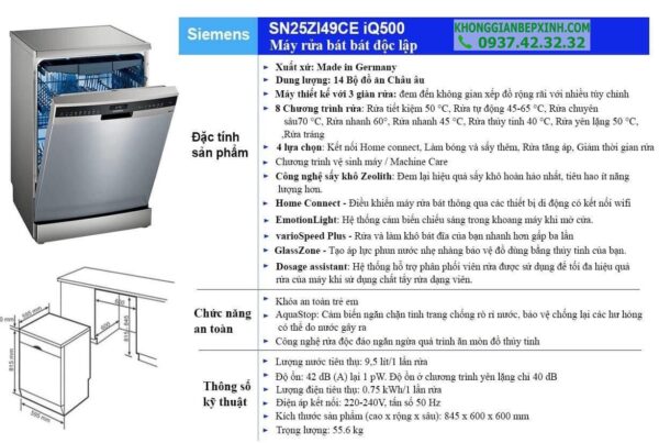 Máy Rửa Chén Siemens SN23EC14CE iQ300 - 15