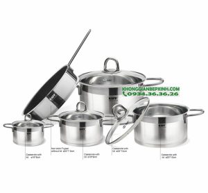 Bộ nồi Kaff cao cấp 5 món Inox 304 KF-ST09304 Mới Nhất 2022 Sang Trọng, Siêu Bền, Dùng được tất cả Bếp - 22