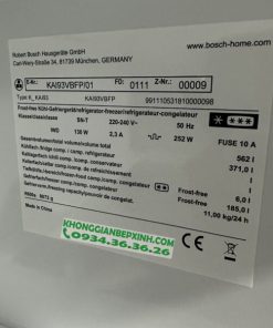 TỦ LẠNH SIDE BYSIDE BOSCH KAI93VBFP SERIES 6 – DUNG TÍCH 562L - 77 TỦ LẠNH SIDE BYSIDE BOSCH KAI93VBFP SERIES 6 – DUNG TÍCH 562L - 76