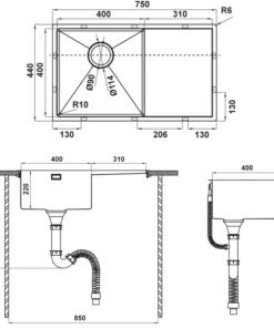 Chậu rửa chén Hafele HS21-SSD1S60 567.94.010 - 8 Chậu rửa chén Hafele HS21-SSD1S60 567.94.010 - 7