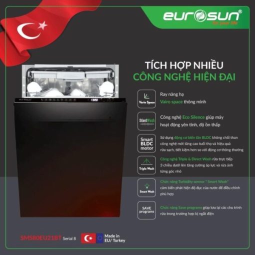 Máy rửa bát âm toàn phần EUROSUN SMS80EU21BT Serial 8 - 5
