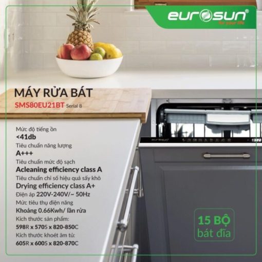 Máy rửa bát âm toàn phần EUROSUN SMS80EU21BT Serial 8 - 15