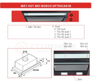 MÁY HÚT MÙI ÂM TỦ BOSCH DFT93CA61B NGANG 90CM - 12