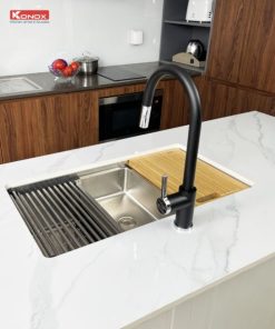 VÒI RỬA BÁT DÂY RÚT KONOX ALTO BLACK - 10