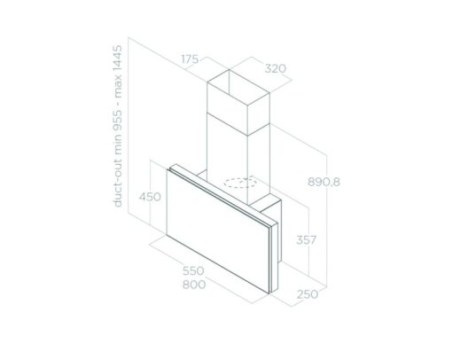 Máy hút mùi áp tường Elica PLAT WH/F/80 PRF0165712 - 3