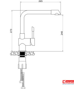 Vòi rửa bát KONOX Felix Grey - 18 Vòi rửa bát KONOX Felix Grey - 17