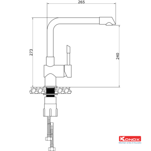 Vòi rửa bát KONOX Felix Grey - 3