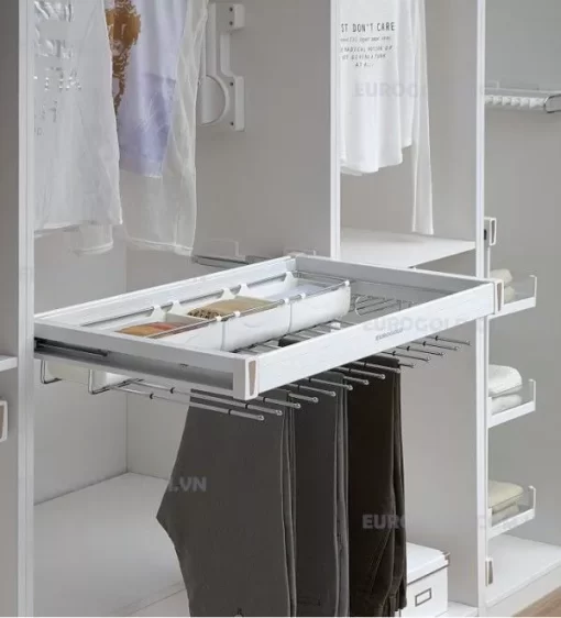 Giá vắt quần âu kết hợp để trang sức, ray giảm chấn EVA570 - 1