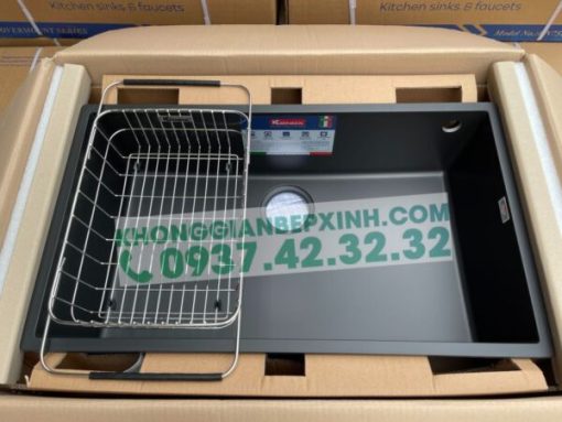 Chậu đá Konox Granite Sink Naros 760S–Black - 7