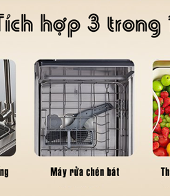 Texgio Dishwasher TGWFS64B - 5 Bộ Liền Chậu, Sấy Khí Nóng - 23