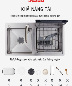 Texgio Dishwasher TGWFS64B - 5 Bộ Liền Chậu, Sấy Khí Nóng - 25