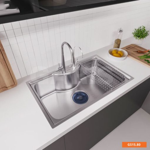Chậu rửa chén bát có 1 hố lớn Garis GS15.80 - 1