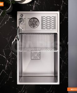 Chậu rửa 1 hố lớn sâu kèm máy rửa ly Garis MS11.82