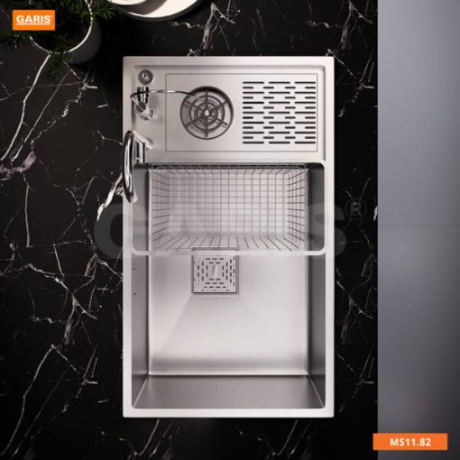 Chậu rửa 1 hố lớn sâu kèm máy rửa ly Garis MS11.82 - 1