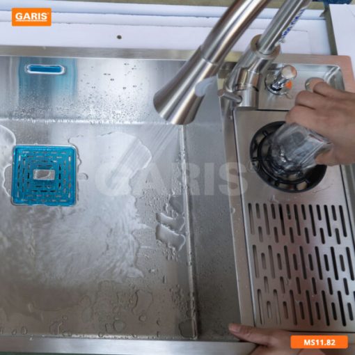 Chậu rửa 1 hố lớn sâu kèm máy rửa ly Garis MS11.82 - 5