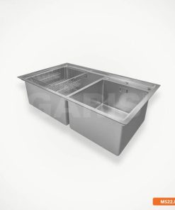 Chậu rửa chén bát 2 hố lệch sâu lòng vuông Garis GS22.82 - 16 Chậu rửa chén bát 2 hố lệch sâu lòng vuông Garis GS22.82 - 15