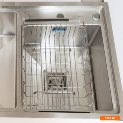 Chậu rửa chén bát 2 hố lệch sâu lòng vuông Garis GS22.82 - 9