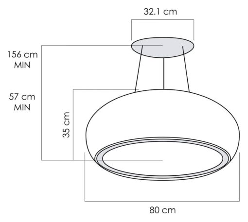 Máy hút mùi treo trần Elica SEASHELL BL/F/80 PRF0098393 - 3