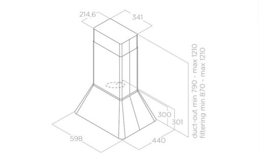 Máy hút mùi đảo ELICA IKONA BL MAT/A/60 PRF0164784 - 3