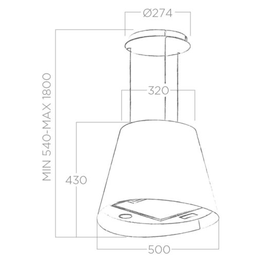 Máy hút mùi đảo đèn Elica JUNO BL/F/50 PRF0071970D - 3