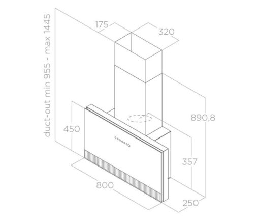 Máy hút mùi áp tường Elica SUPER PLAT BL/F/80 PRF0164980 - 3