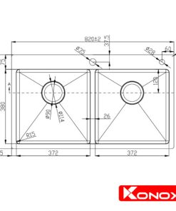 Chậu rửa bát KONOX KN8248DO - 11 Chậu rửa bát KONOX KN8248DO - 10