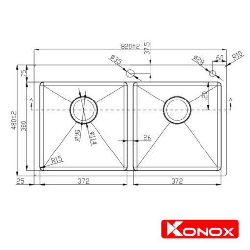 Chậu rửa bát KONOX KN8248DO - 2