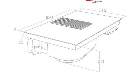 Máy hút mùi kết hợp bếp từ Elica NIKOLATESLA LIBRA WH/F/83 PRF0147775A - 3