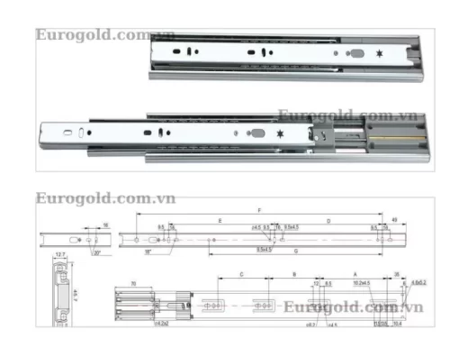 Ray bi giảm chấn cao cấp size 45 ( màu kẽm ) SD250 - 1