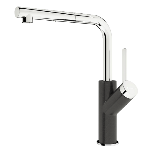 VÒI RỬA BÁT RÚT DÂY KONOX ARTAN BLACK - 1