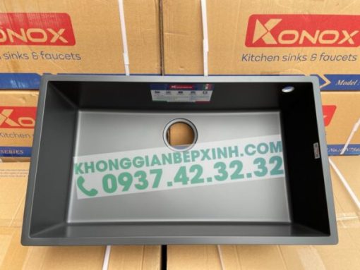 Chậu đá Konox Granite Sink Naros 760S–Black - 9